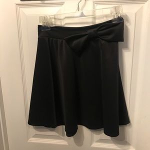 Charlotte Russe Black Skater Skirt with Bow